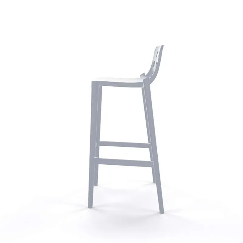 Isidoro Tabouret de bar moderne empilable avec dossier ronds ajourés> Tabouret De Bar (assise +/- 80 Cm)