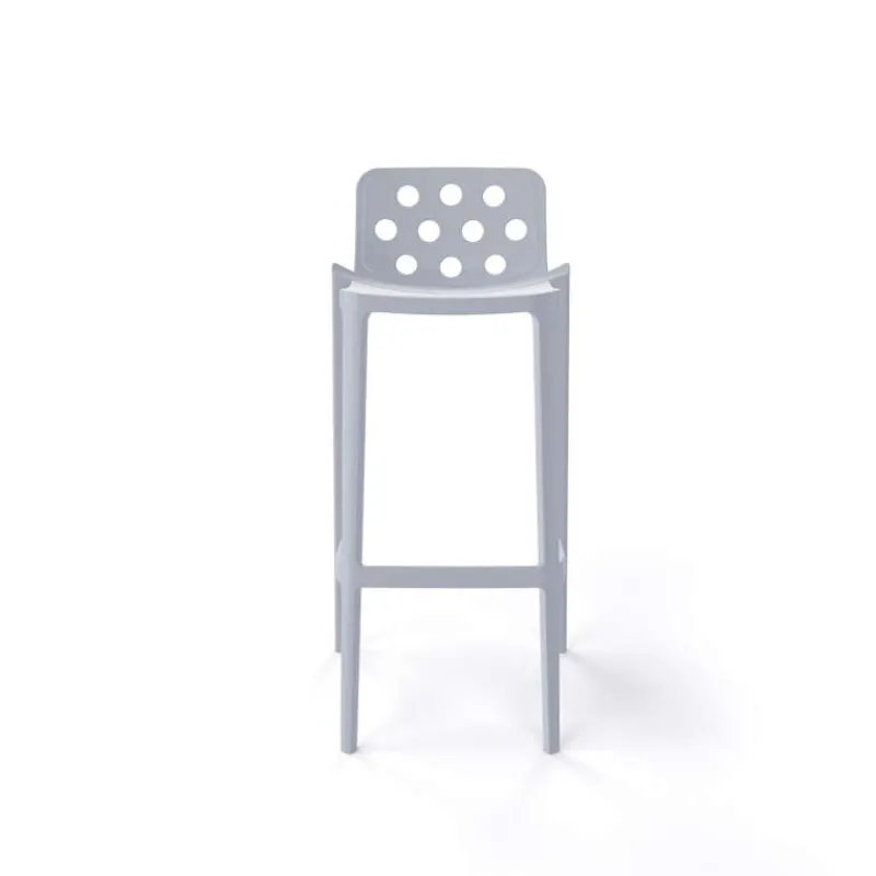 Isidoro Tabouret de bar moderne empilable avec dossier ronds ajourés> Tabouret De Bar (assise +/- 80 Cm)