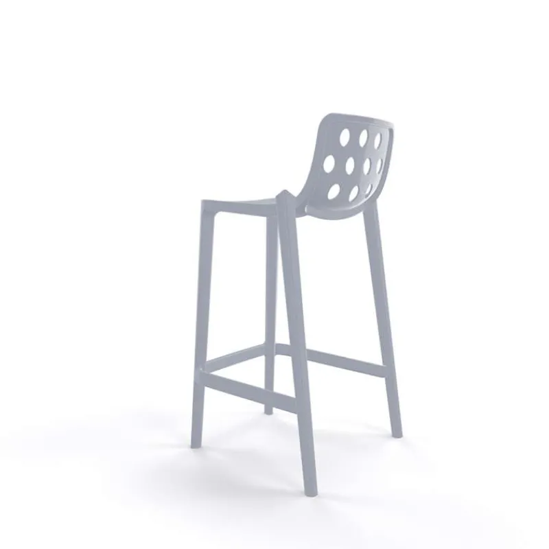 Isidoro Tabouret snack moderne empilable avec dossier ronds ajourés> Tabouret Snack (assise +/- 65 Cm)|Tabouret De Bar (assise +/- 80 Cm)