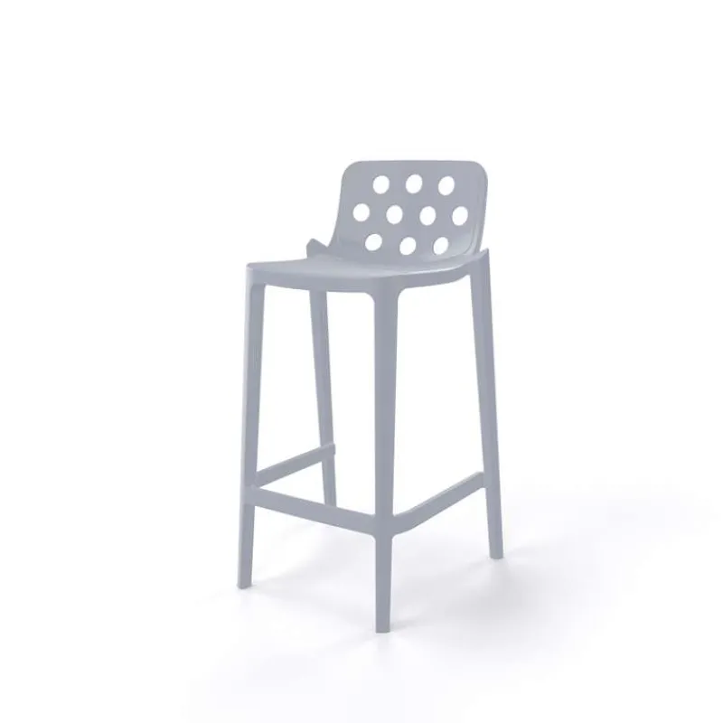 Isidoro Tabouret snack moderne empilable avec dossier ronds ajourés> Tabouret Snack (assise +/- 65 Cm)|Tabouret De Bar (assise +/- 80 Cm)