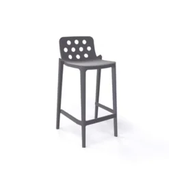 Isidoro Tabouret snack moderne empilable avec dossier ronds ajourés><noscript><img width=