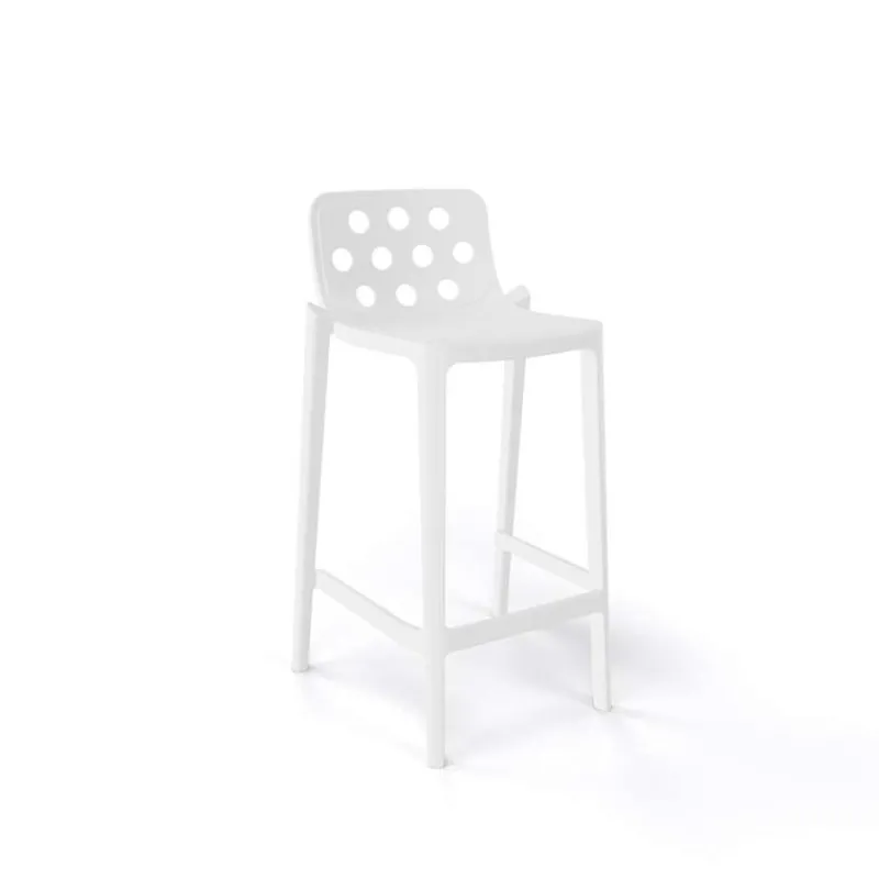 Isidoro Tabouret snack moderne empilable avec dossier ronds ajourés> Tabouret Snack (assise +/- 65 Cm)|Tabouret De Bar (assise +/- 80 Cm)