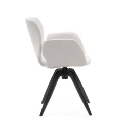 Mobitec Jeanne ® Fauteuil pivotant tendance en tissu et pieds bois><noscript><img width=