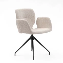 Mobitec Jeanne ® Fauteuil tendance en tissu pivotant avec pieds en métal> Chaise De Salle à Manger|Chaise De Bureau