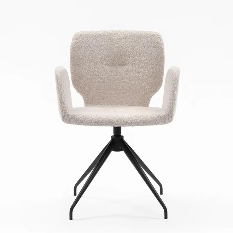 Mobitec Jeanne ® Fauteuil tendance en tissu pivotant avec pieds en métal> Chaise De Salle à Manger|Chaise De Bureau