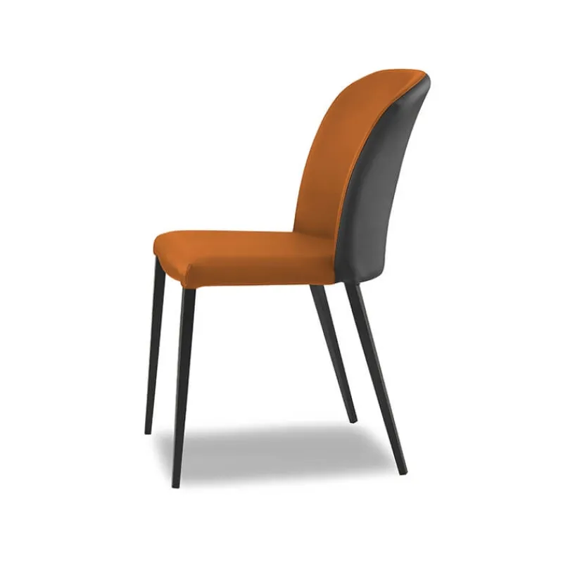 Europea Julie Chaise en tissu bicolore avec pieds métal> Chaise De Salle à Manger|Chaise Salon