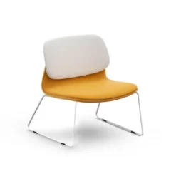 Sokoa Klik Chauffeuse confortable en tissu avec pieds traineau en métal> Fauteuil De Salon