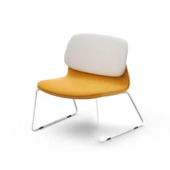 Sokoa Klik Chauffeuse confortable en tissu avec pieds traineau en métal> Fauteuil De Salon
