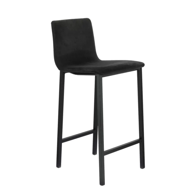 Mobliberica Koko ® Tabouret snack en tissu dossier bas avec pieds en métal> Tabouret Snack (assise +/- 65 Cm)|Tabouret De Bar (assise +/- 80 Cm)