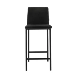 Mobliberica Koko ® Tabouret snack en tissu dossier bas avec pieds en métal> Tabouret Snack (assise +/- 65 Cm)|Tabouret De Bar (assise +/- 80 Cm)