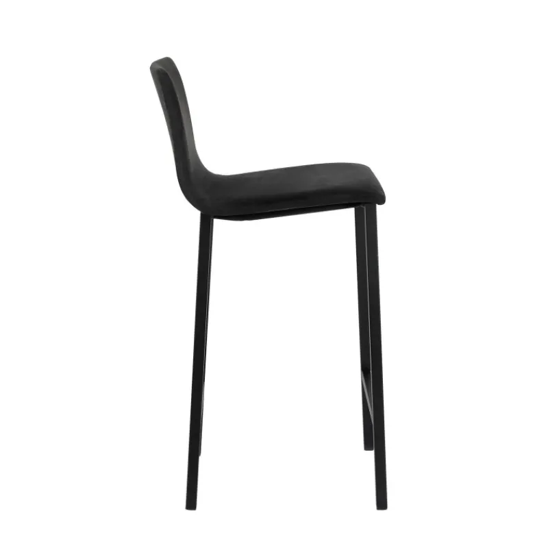 Mobliberica Koko ® Tabouret snack en tissu dossier bas avec pieds en métal> Tabouret Snack (assise +/- 65 Cm)|Tabouret De Bar (assise +/- 80 Cm)