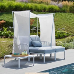 Komodo ombra 2 Canapé de jardin 2 places avec voile d'ombrage fabriqué en Italie><noscript><img width=