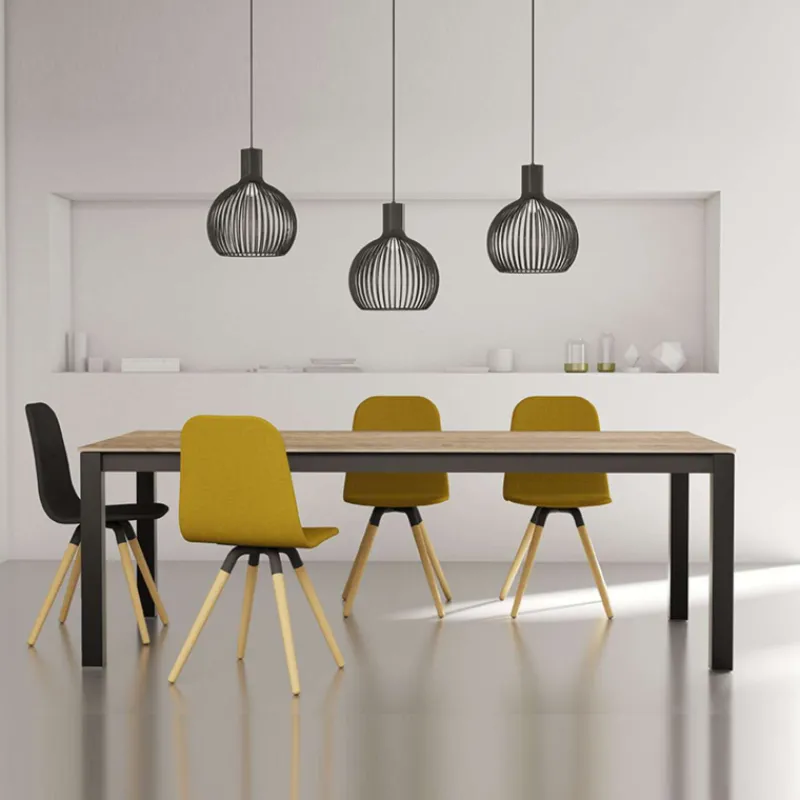 Cancio Kyoto Table extensible en stratifié et pieds en métal> Table De Salle à Manger