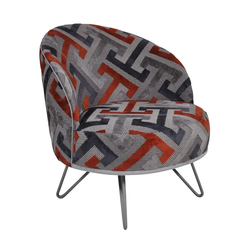 Paget Léa Fauteuil lounge design art déco avec pieds épingle fabrication française> Fauteuil De Salon
