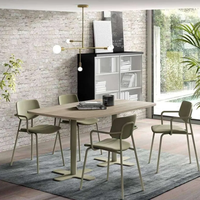Perfecta Lago Chaise avec accoudoirs vintage rembourrée en simili> Chaise De Cuisine|Chaise De Salle à Manger