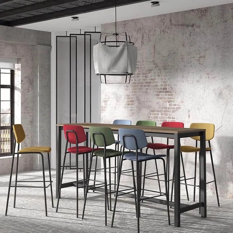 Perfecta Lago Tabouret de bar style vintage rembourré en simili> Tabouret De Bar (assise +/- 80 Cm)