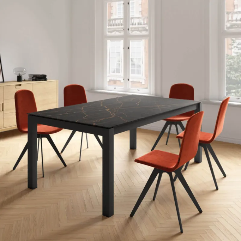 Cancio Lakera Table en Dekton avec pieds en bois massif> Table De Cuisine|Table De Salle à Manger