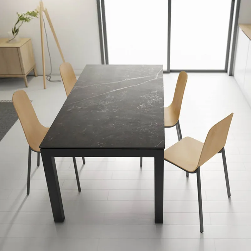 Cancio Lakera Table en Dekton avec pieds en bois massif> Table De Cuisine|Table De Salle à Manger