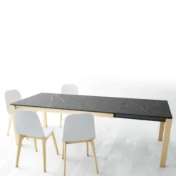Cancio Lakera Table en Dekton extensible avec pieds en bois massif><noscript><img width=