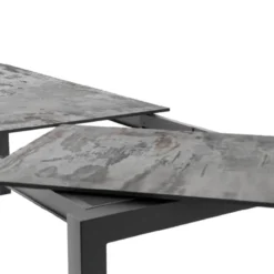 Cancio Lakera Table en Dekton rectangulaire extensible avec pieds en métal><noscript><img width=
