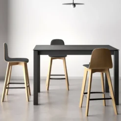 Cancio Lakera Table snack en Dekton rectangulaire avec pieds en métal> Table De Cuisine