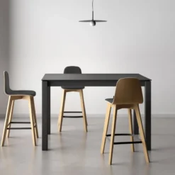 Cancio Lakera Table snack en Dekton rectangulaire extensible avec pieds en métal><noscript><img width=