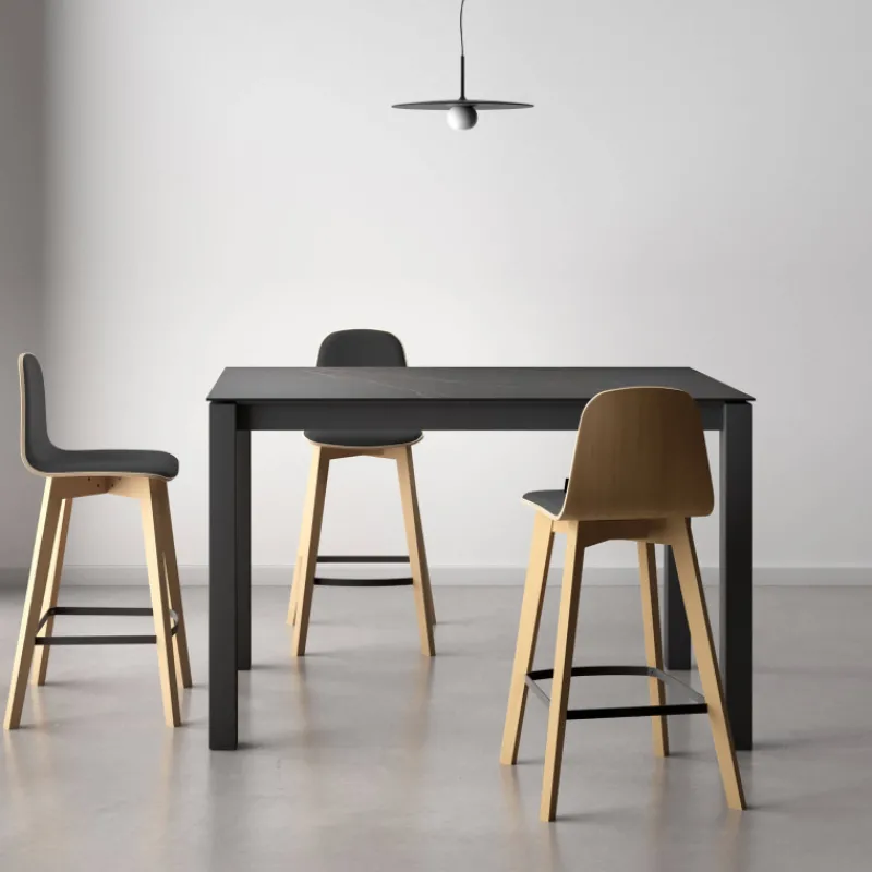Cancio Lakera Table snack en Dekton rectangulaire extensible avec pieds en métal> Table De Cuisine