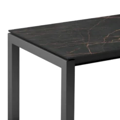 Cancio Lakera Table snack en Dekton rectangulaire extensible avec pieds en métal><noscript><img width=