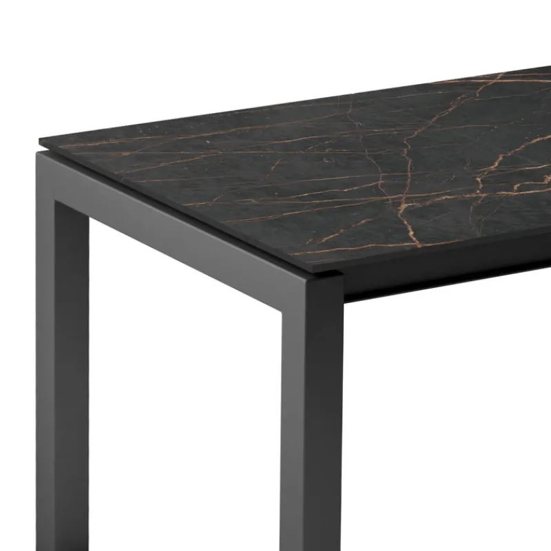 Cancio Lakera Table snack en Dekton rectangulaire extensible avec pieds en métal> Table De Cuisine