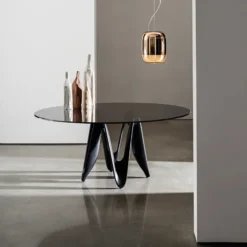 Sovet Italia Lambda Sovet® Table ronde design en verre> Table De Salle à Manger