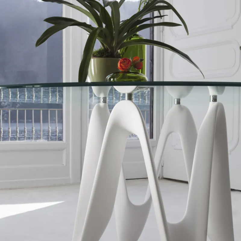 Sovet Italia Lambda Sovet® Table ronde design en verre> Table De Salle à Manger