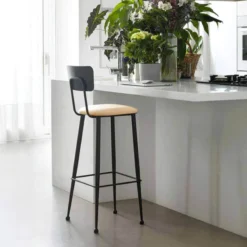 Jayso Lanuza Tabouret haut pour cuisine en métal et assise rembourrée> Tabouret Snack (assise +/- 65 Cm)|Tabouret De Bar (assise +/- 80 Cm)