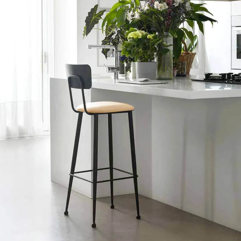 Jayso Lanuza Tabouret haut pour cuisine en métal et assise rembourrée> Tabouret Snack (assise +/- 65 Cm)|Tabouret De Bar (assise +/- 80 Cm)