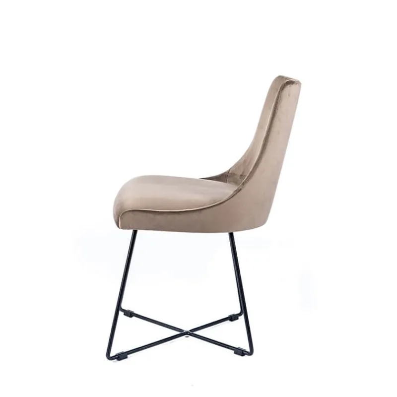 Sessio Lars Chaise design en tissu et pieds filaires en métal> Chaise De Salle à Manger|Chaise Salon