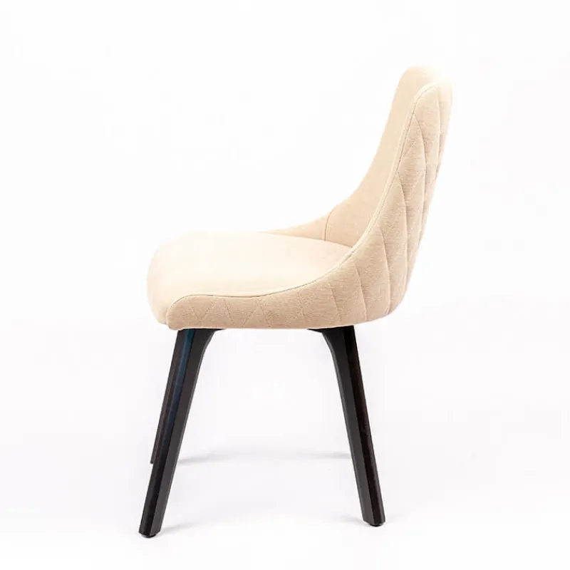 Sessio Lars diamant Chaise en tissu matelassé diamant et en bois massif> Chaise De Salle à Manger|Chaise Salon