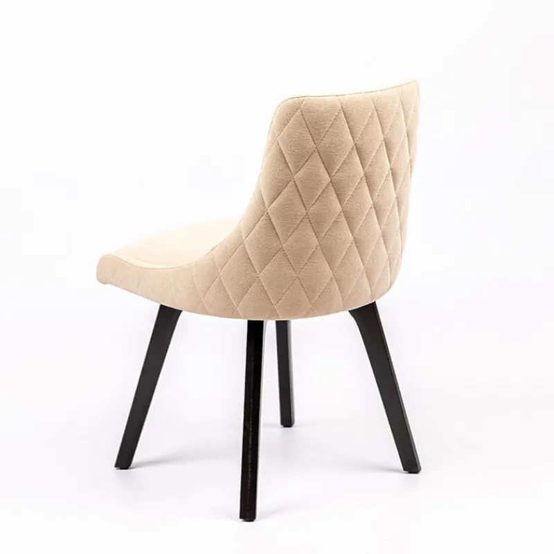 Sessio Lars diamant Chaise en tissu matelassé diamant et en bois massif> Chaise De Salle à Manger|Chaise Salon