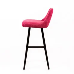 Sessio Lars diamant Tabouret de bar en tissu dos matelassé pieds bois><noscript><img width=