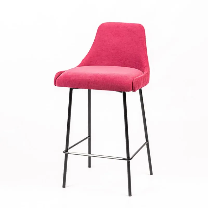 Sessio Lars diamant Tabouret snack en tissu dossier matelassé pieds en métal> Tabouret Snack (assise +/- 65 Cm)|Tabouret De Bar (assise +/- 80 Cm)