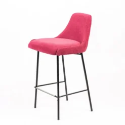 Sessio Lars diamant Tabouret snack en tissu dossier matelassé pieds en métal><noscript><img width=