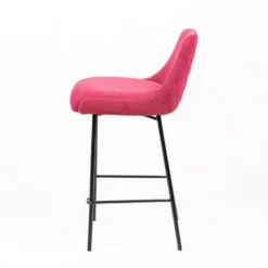 Sessio Lars diamant Tabouret snack en tissu dossier matelassé pieds en métal><noscript><img width=