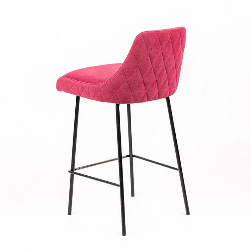 Sessio Lars diamant Tabouret snack en tissu dossier matelassé pieds en métal> Tabouret Snack (assise +/- 65 Cm)|Tabouret De Bar (assise +/- 80 Cm)