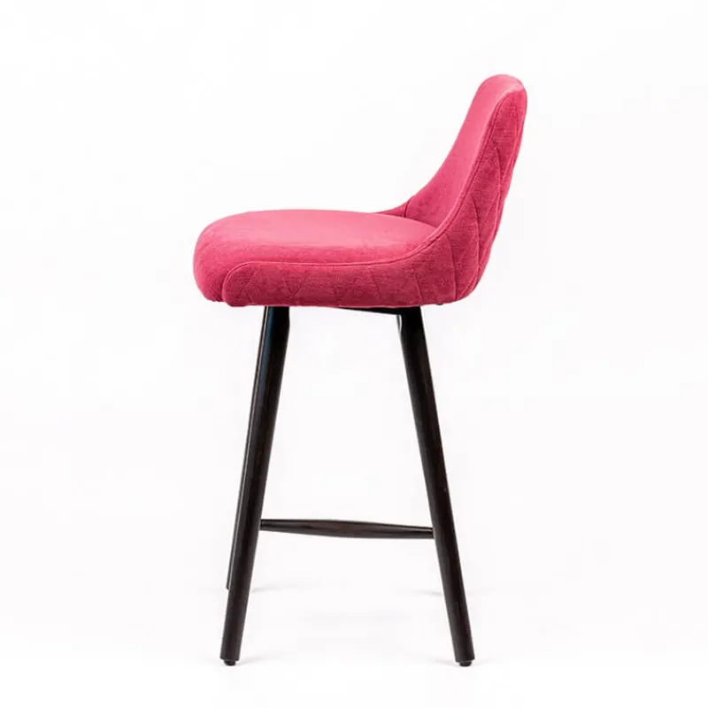 Sessio Lars diamant Tabouret snack matelassé en tissu et pieds en bois> Tabouret Snack (assise +/- 65 Cm)|Tabouret De Bar (assise +/- 80 Cm)