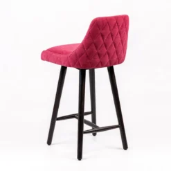 Sessio Lars diamant Tabouret snack matelassé en tissu et pieds en bois><noscript><img width=