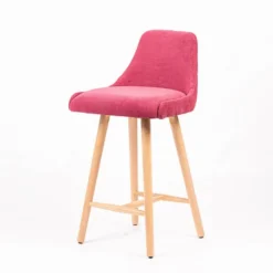 Sessio Lars diamant Tabouret snack matelassé en tissu et pieds en bois><noscript><img width=