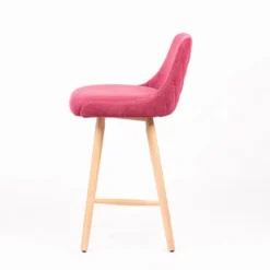 Sessio Lars diamant Tabouret snack matelassé en tissu et pieds en bois><noscript><img width=
