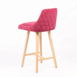 Sessio Lars diamant Tabouret snack matelassé en tissu et pieds en bois><noscript><img width=
