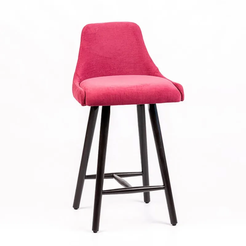 Sessio Lars diamant Tabouret snack matelassé en tissu et pieds en bois> Tabouret Snack (assise +/- 65 Cm)|Tabouret De Bar (assise +/- 80 Cm)