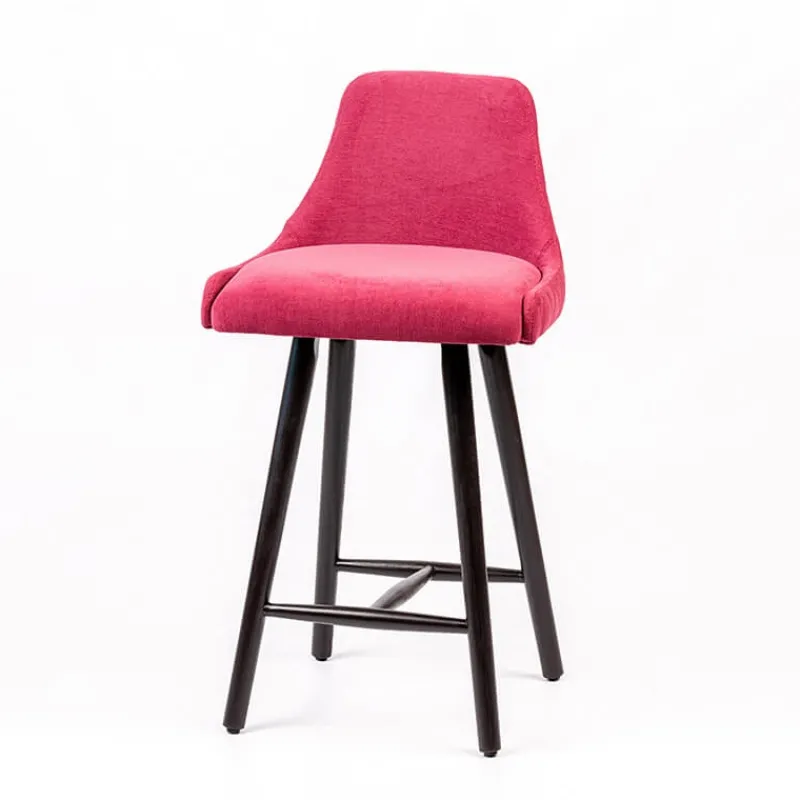 Sessio Lars diamant Tabouret snack matelassé en tissu et pieds en bois> Tabouret Snack (assise +/- 65 Cm)|Tabouret De Bar (assise +/- 80 Cm)