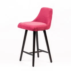 Sessio Lars diamant Tabouret snack matelassé en tissu et pieds en bois><noscript><img width=