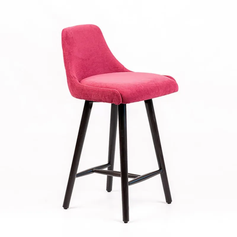 Sessio Lars diamant Tabouret snack matelassé en tissu et pieds en bois> Tabouret Snack (assise +/- 65 Cm)|Tabouret De Bar (assise +/- 80 Cm)